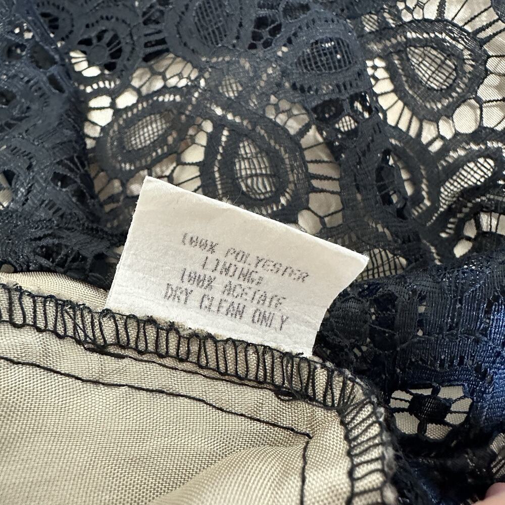 Vintage Y2K Delia's Dress Size 5 Small Black Lace Illusion Strapless Midi - Picture 14 of 15